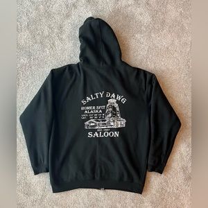 Vintage Salty Dawgs Saloon Zip Up Hoodie